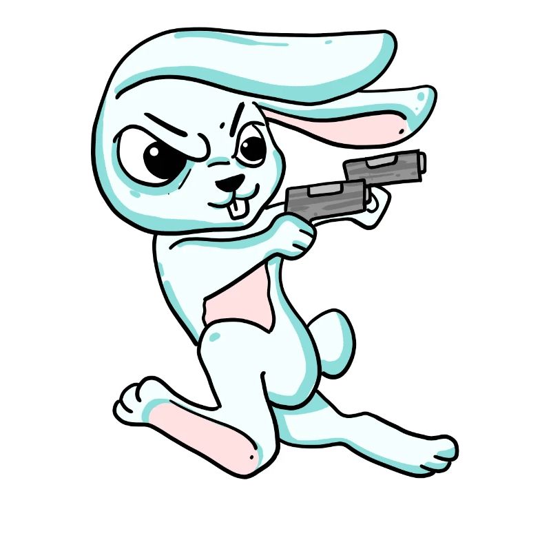 Rabbit with pistol