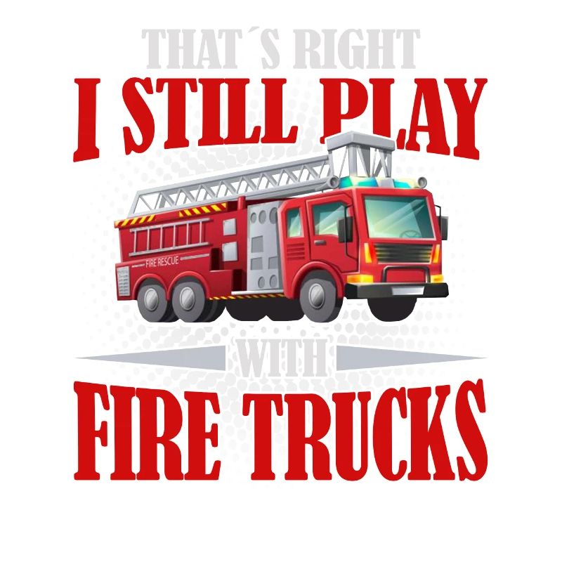 Firefighter likes to play with fire trucks