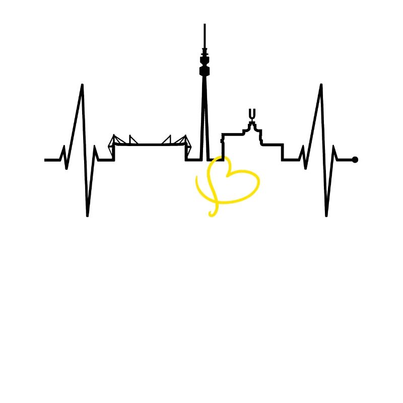 Dortmund Skyline Heartbeat Stadium Fan Dortmunder