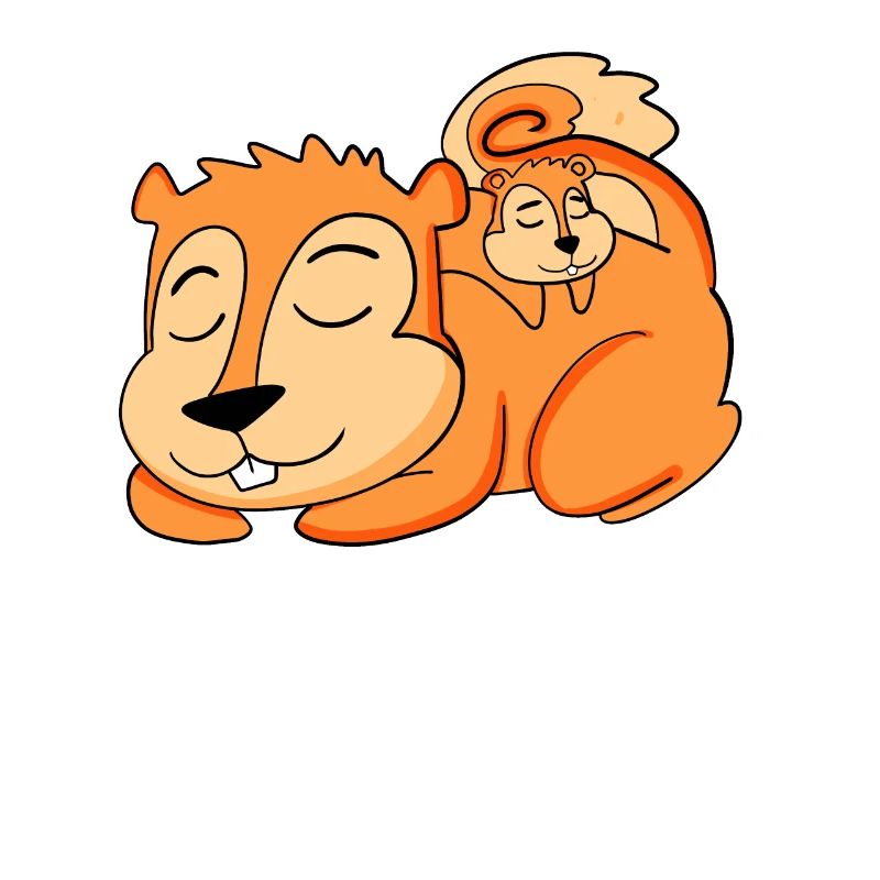 Eichhörnchen mit Baby Eichhörnchen - Familie