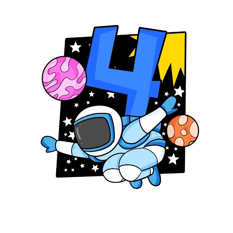 4e anniversaire 4 ans Espace jeune astronaute