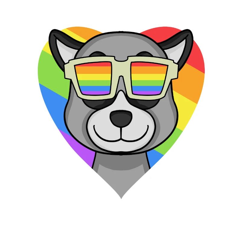Regenbogen - Lemur mit Brille