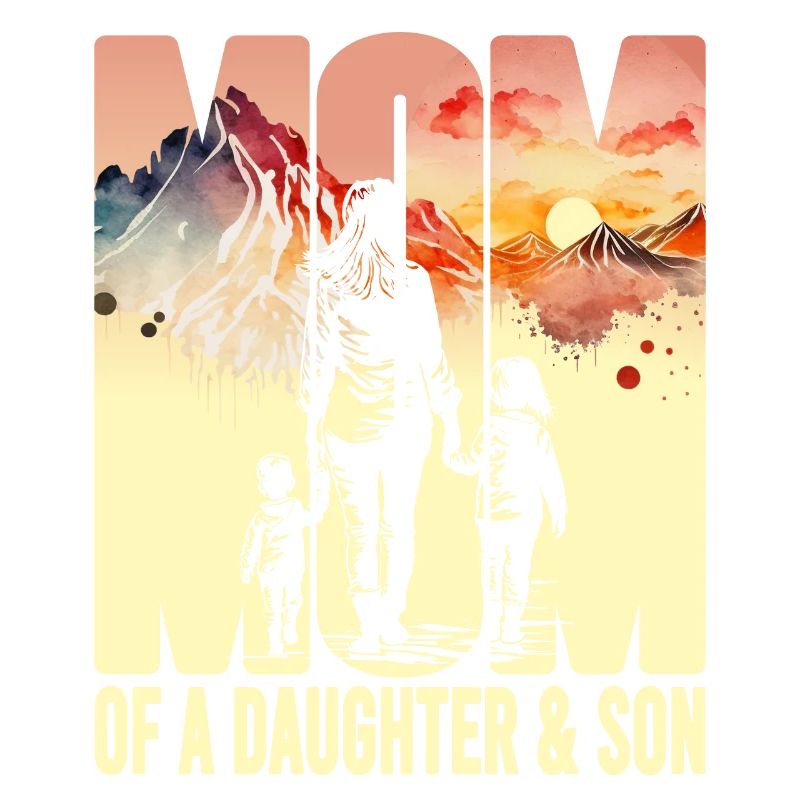 Mutter mit Tochter Sohn Muttertag Berge Mama Kind