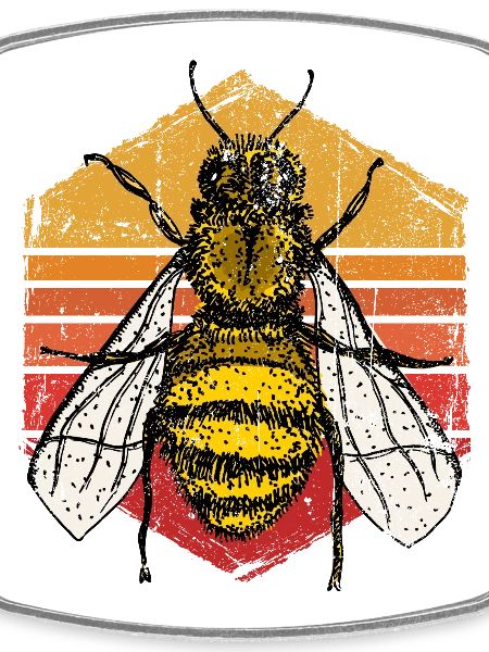 Sunset Bee Retro Illustration