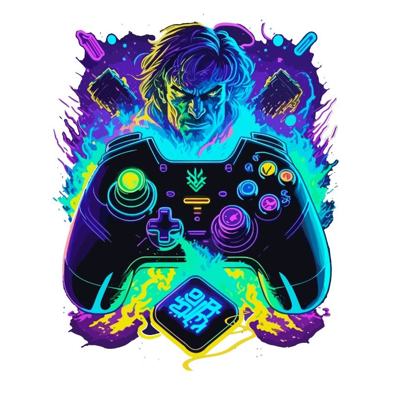 Neon Graffiti Gamer Controller