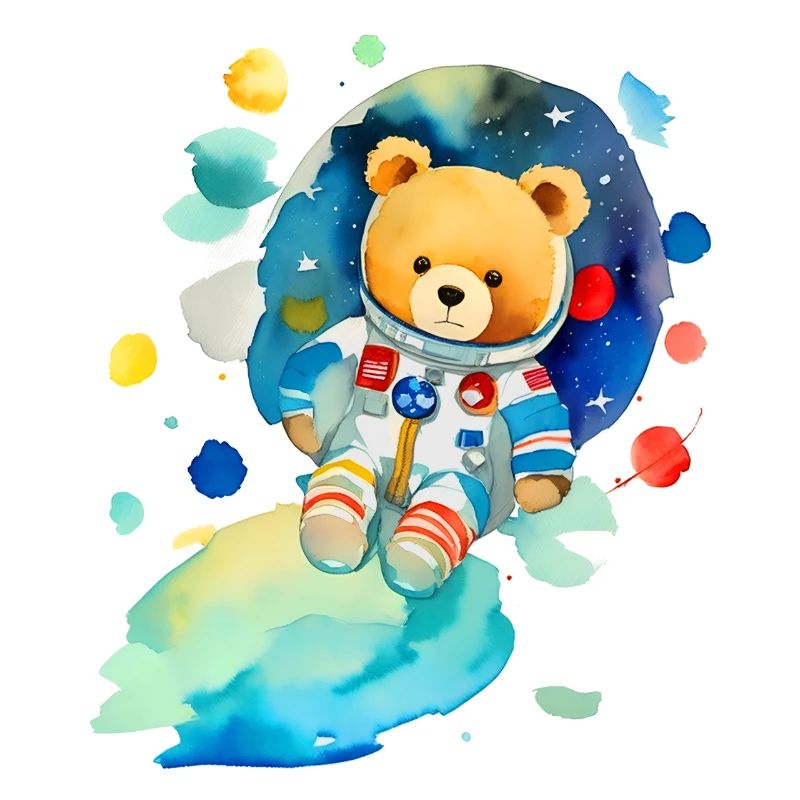Ours en peluche dans l’espace