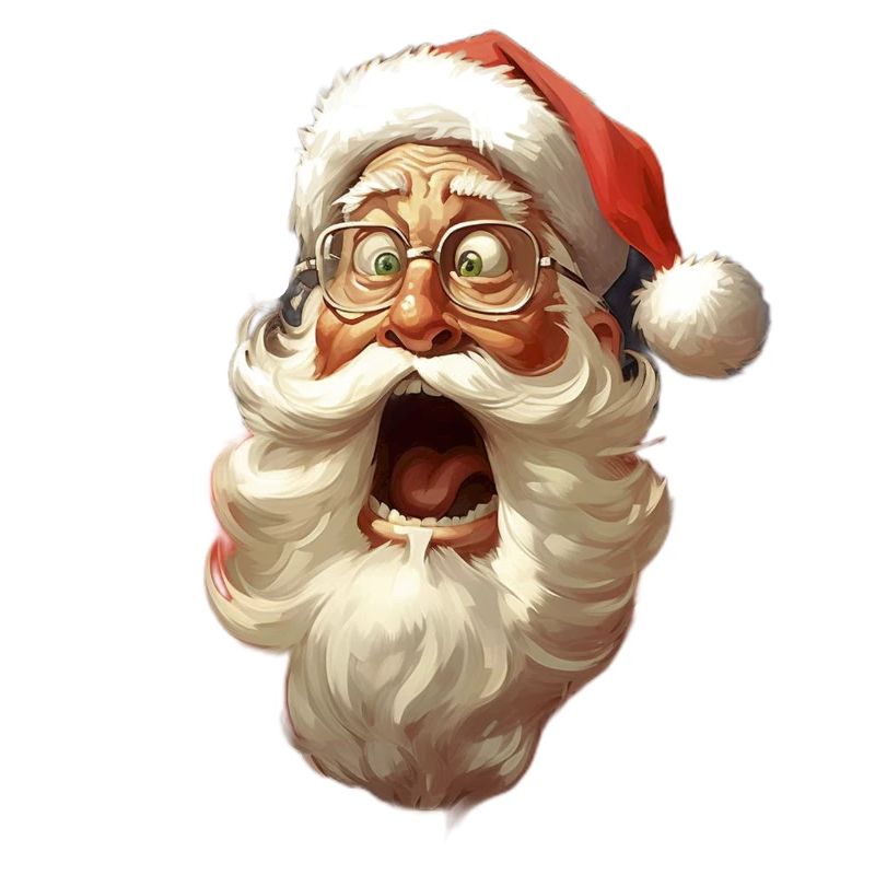 Weihnachtsmann lustig mit Brille Geschenk