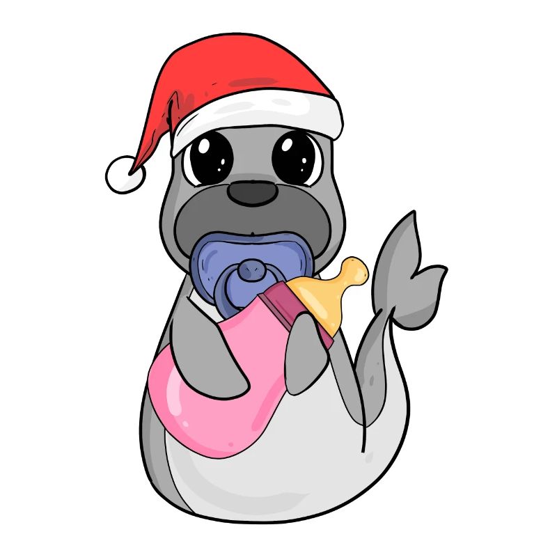 Bébé Lion de mer Noël