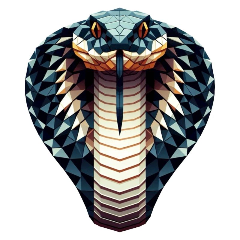 A king cobra in polygon style