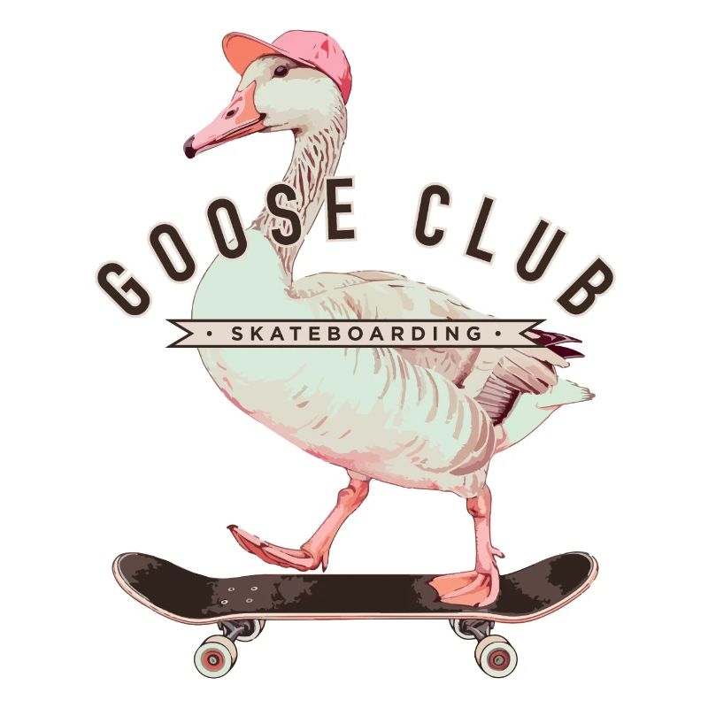 Goose Skateboarding Fun Design