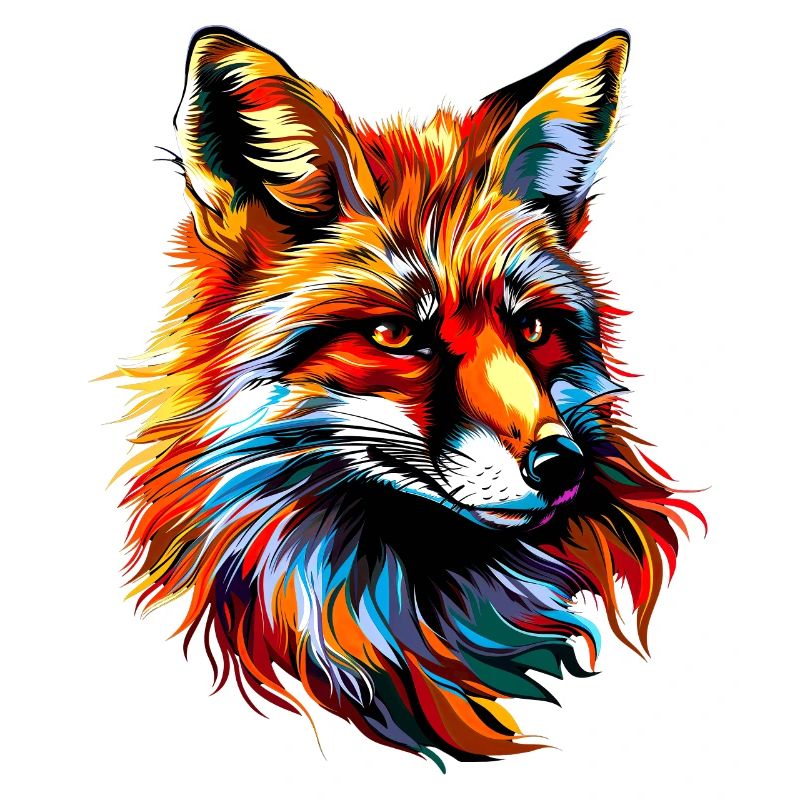 Fox Pop Art Colorful Fox Lover Red Fox Foxes