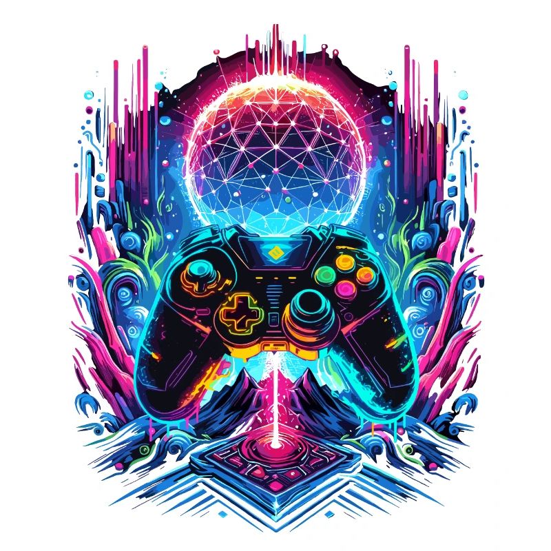 Manette de jeu Cyberpunk de Synthwave