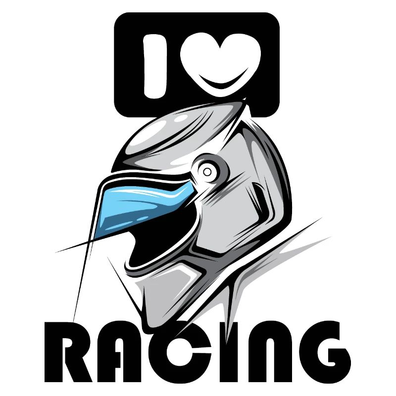 J’aime le casque de course Logo de course de moto de voiture