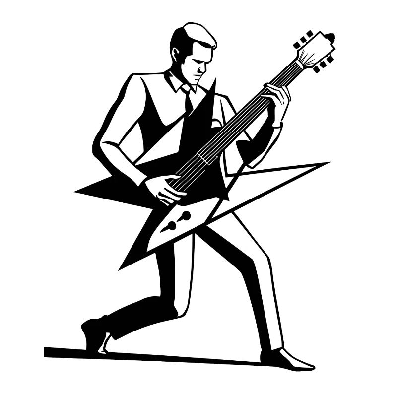 Dessin de guitariste emblématique