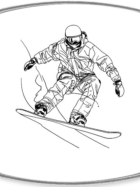 Snowboarder Line Art
