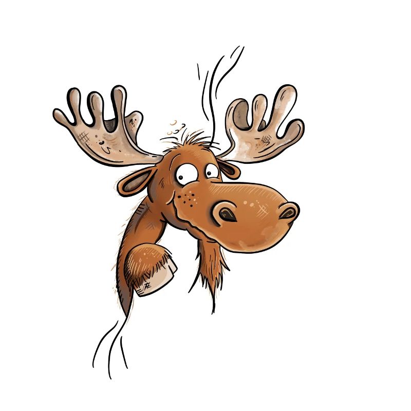 Funny Moose Head I Moose I Deer Reindeer