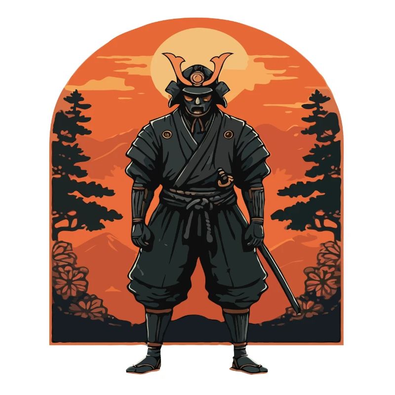 Guerrier au coucher du soleil