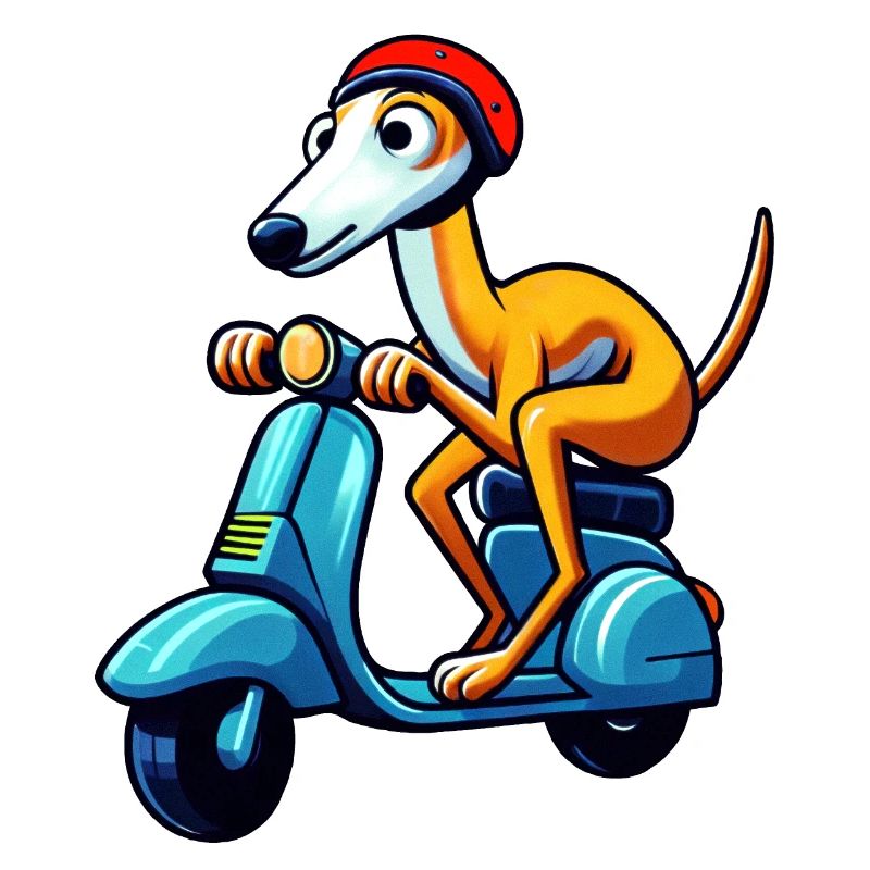 Chien joueur sur la conception du scooter