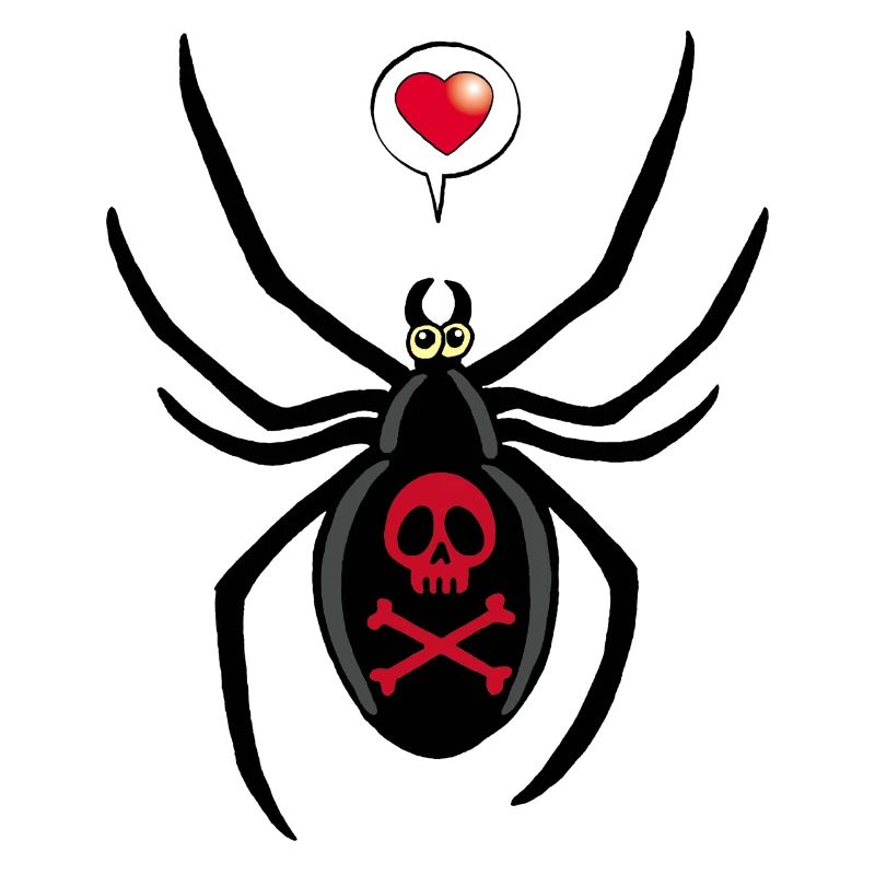 Verliebte schwarze Witwe Spinne