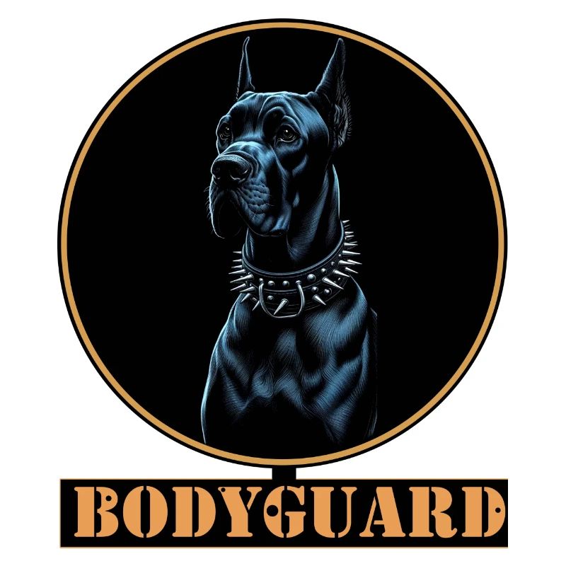 Great Dane with spiked chain