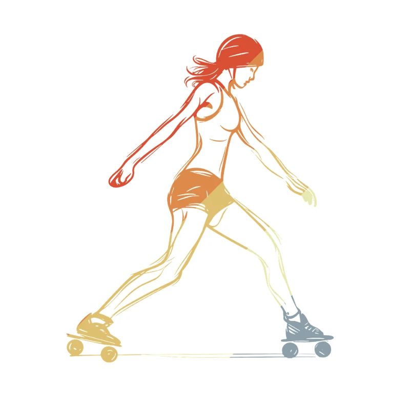 Weiblicher Roller Skater