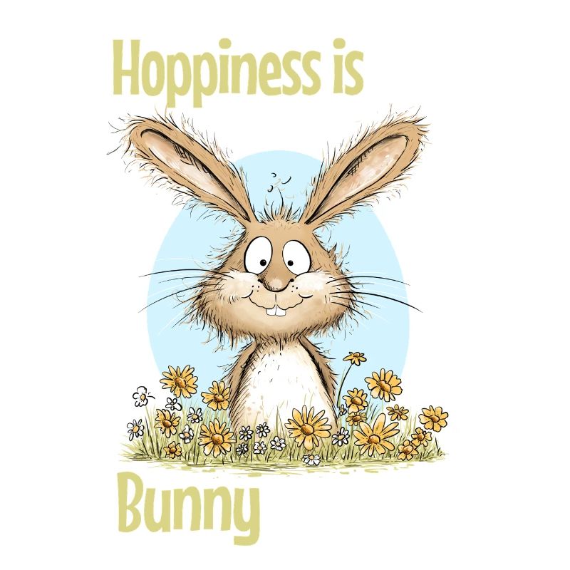 Bunny Easter Motif Saying Spring