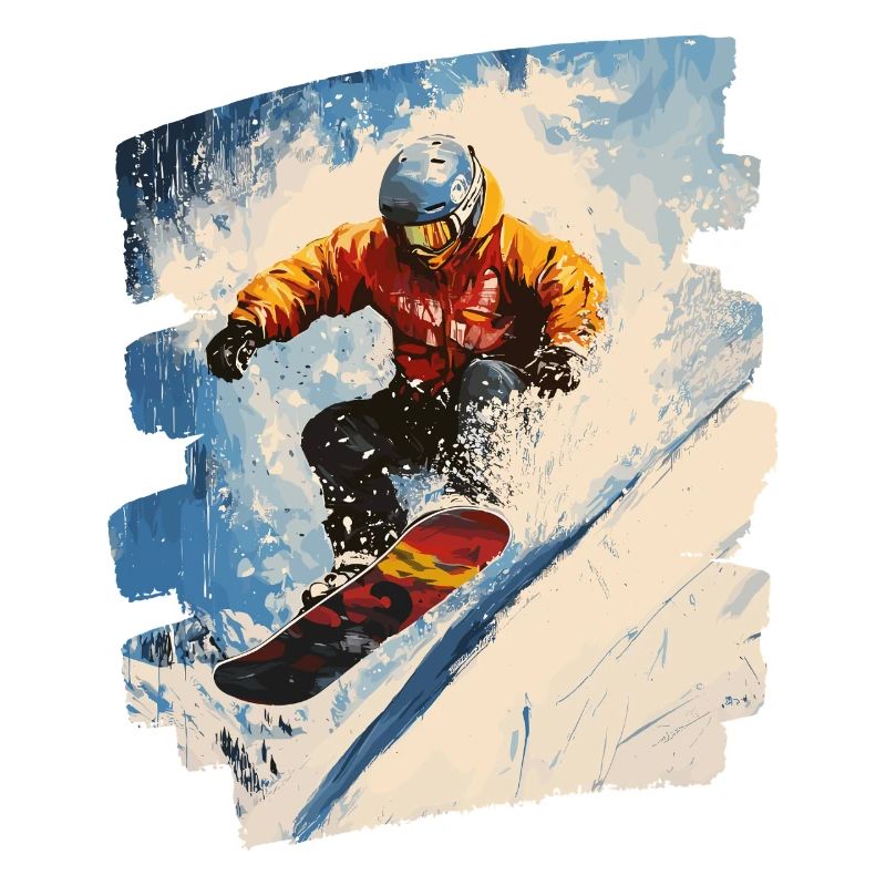 Snowboarder poudreuse