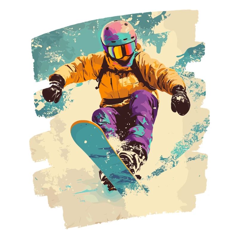 Snowboarder poudreuse