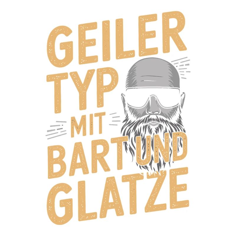 Geiler Typ Mit Bart & Glatze Glatzkopf Bartträger