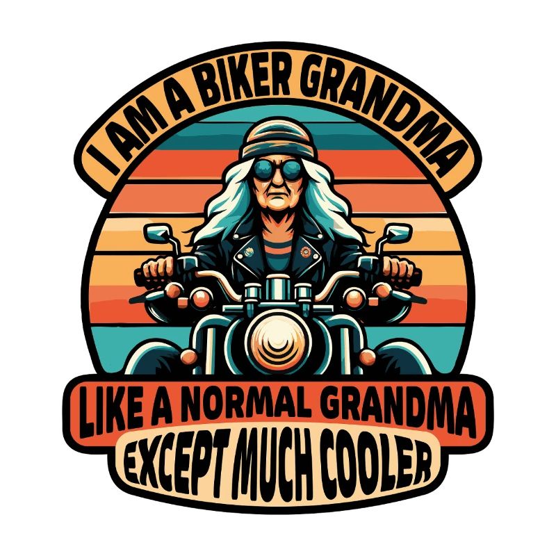 Biker-Oma mit cooler Attitüde