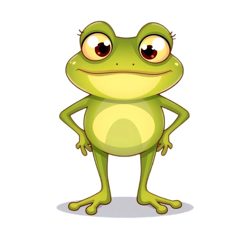 Charming frog with friendly look