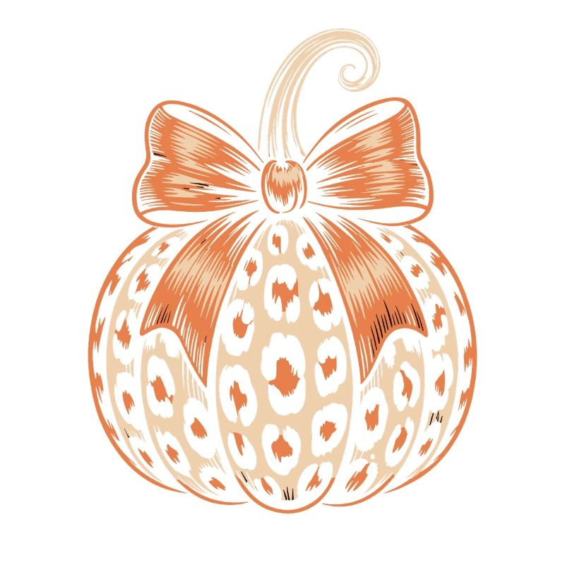 Leopard Print Pumpkin with Bow