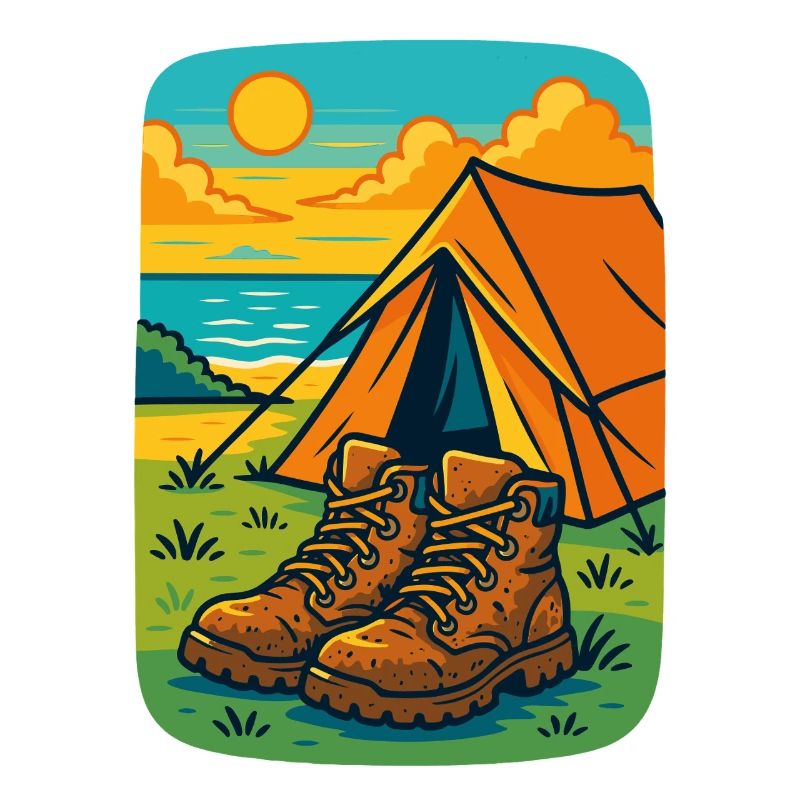 Camping Adventure Boots Tent Beach