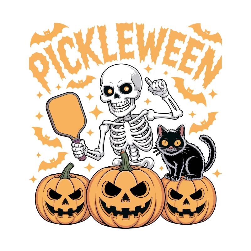 Pickleween Pickleball Player Pumpkin Halloween