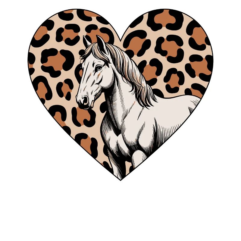 Cœur de léopard avec cheval