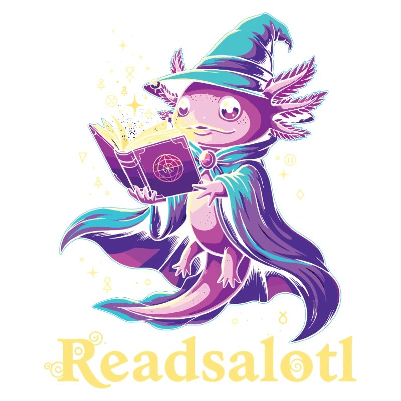 Readsalotl Axolotl Reading Mage Axolotl