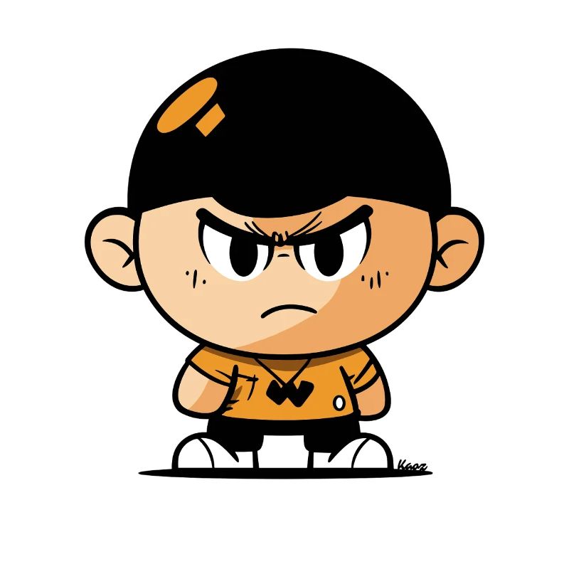 Illustration de garçon de dessin animé féroce