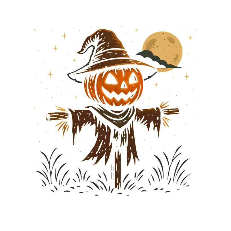 Spooky Pumpkin Wizard Halloween Design