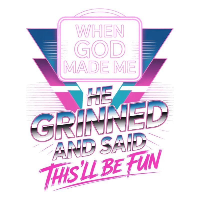 Quand Dieu m’a créé, il a souri drôle de synthwave