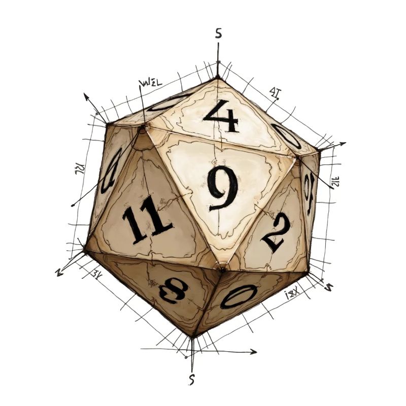 D11 Cube – Blueprint Cartoon Design