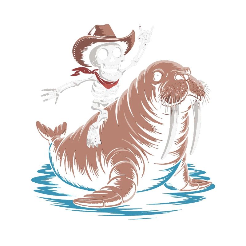 Cow-boy squelette sur morse