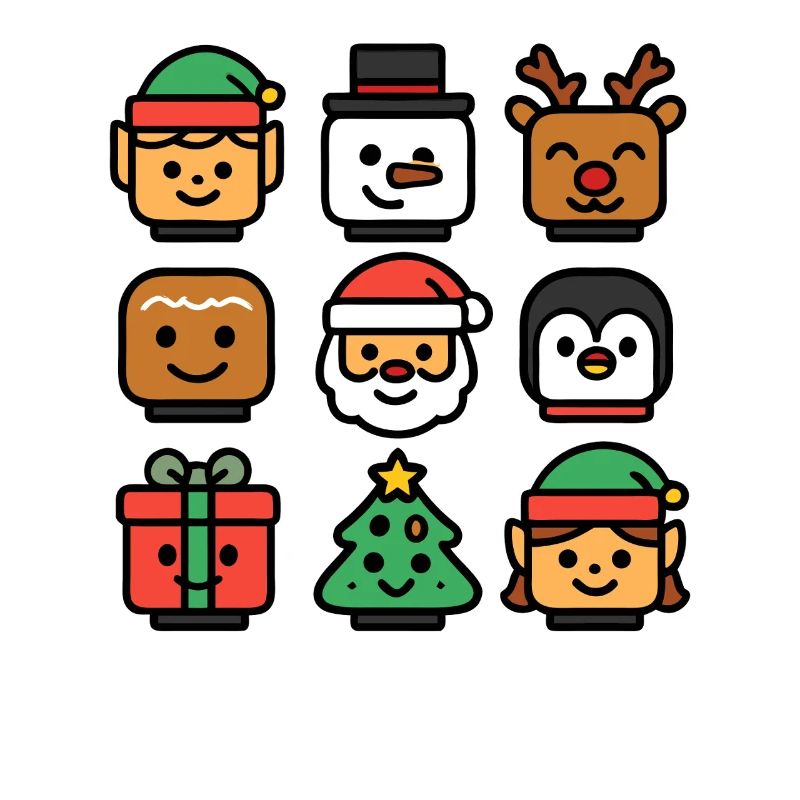 Edificio di Natale Teste Bambino Giovanile Natale