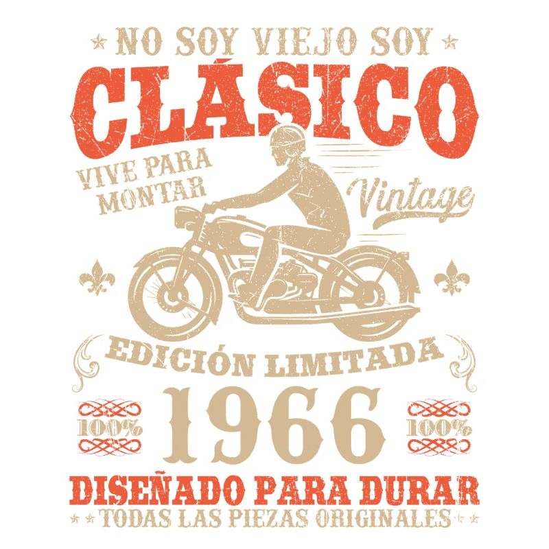 Classic 60 Year Old 1966 Vintage Motorcycle Gift