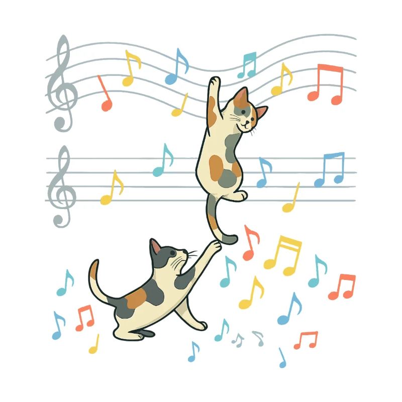 Chat Musique Danse des Notes