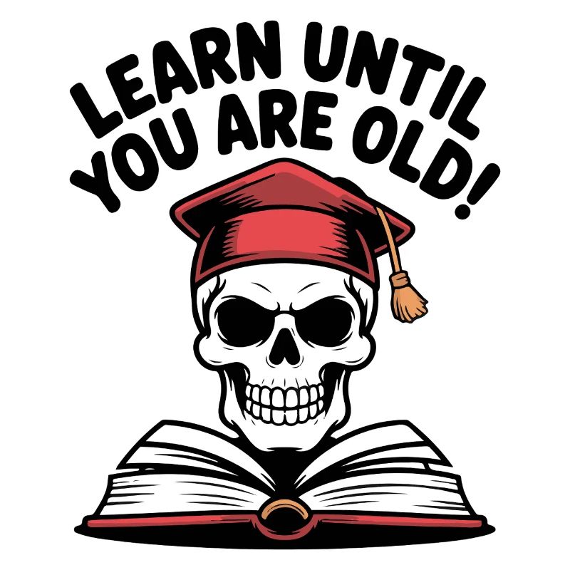 Learn Until You Are Old Skull