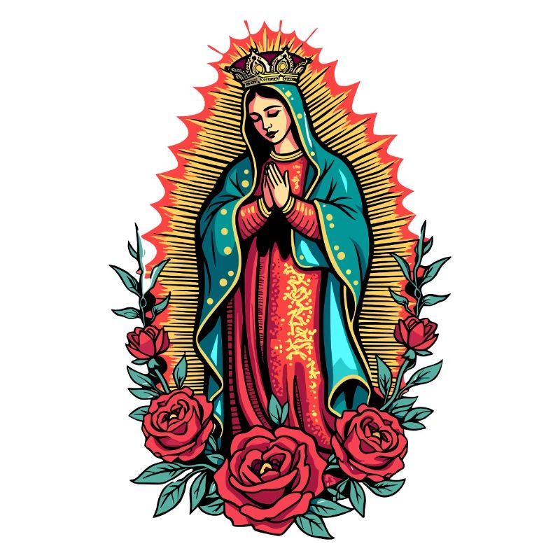 Virgen Guadalupe Rose Icon