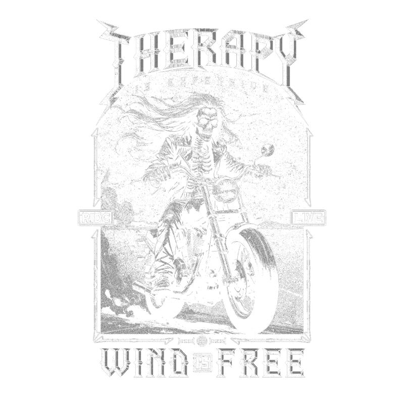 Therapy Is Expensive Wind Is Free Biker Skull