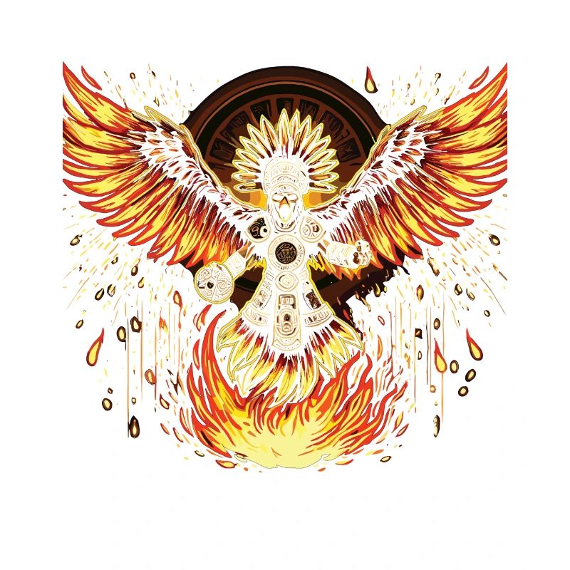 Phoenix Warrior with Flame Wings Aztecs