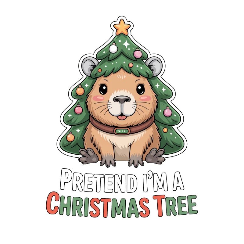 Pretend I'm A Christmas Tree Capypara