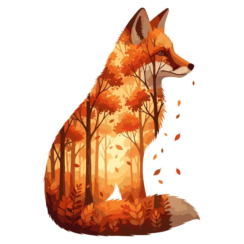 Cozy Autumn Fox Design - Nature & Forest